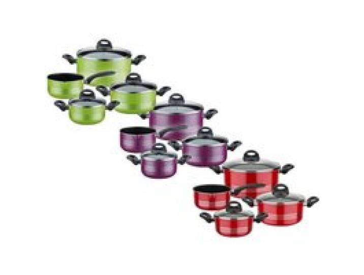 Batterie de cuisine GSW « Milano Color », 7 pièces, alliage de métal léger trempé, en aluminium.