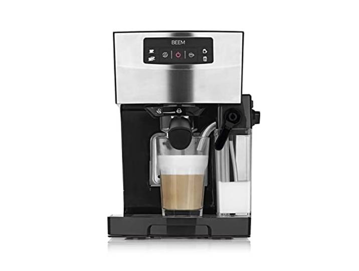 BEEM ESPRESSO-CLASSICO II Espresso-Siebträgermaschine - 15 bar Edelstahl mit Milchtank, individuell einstellbarer Milchschaum Thermoblock-System, Tassenwärmer, inkl. Tamper-Kombilöffel