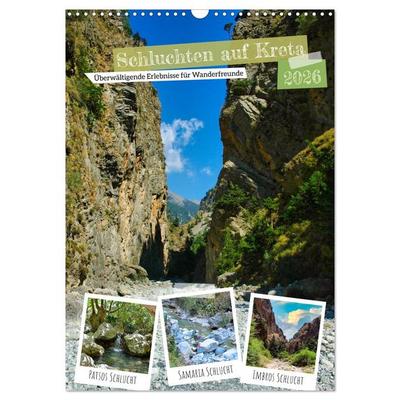 Schluchten auf Kreta (Wandkalender 2026 DIN A3 hoch), CALVENDO Monatskalender