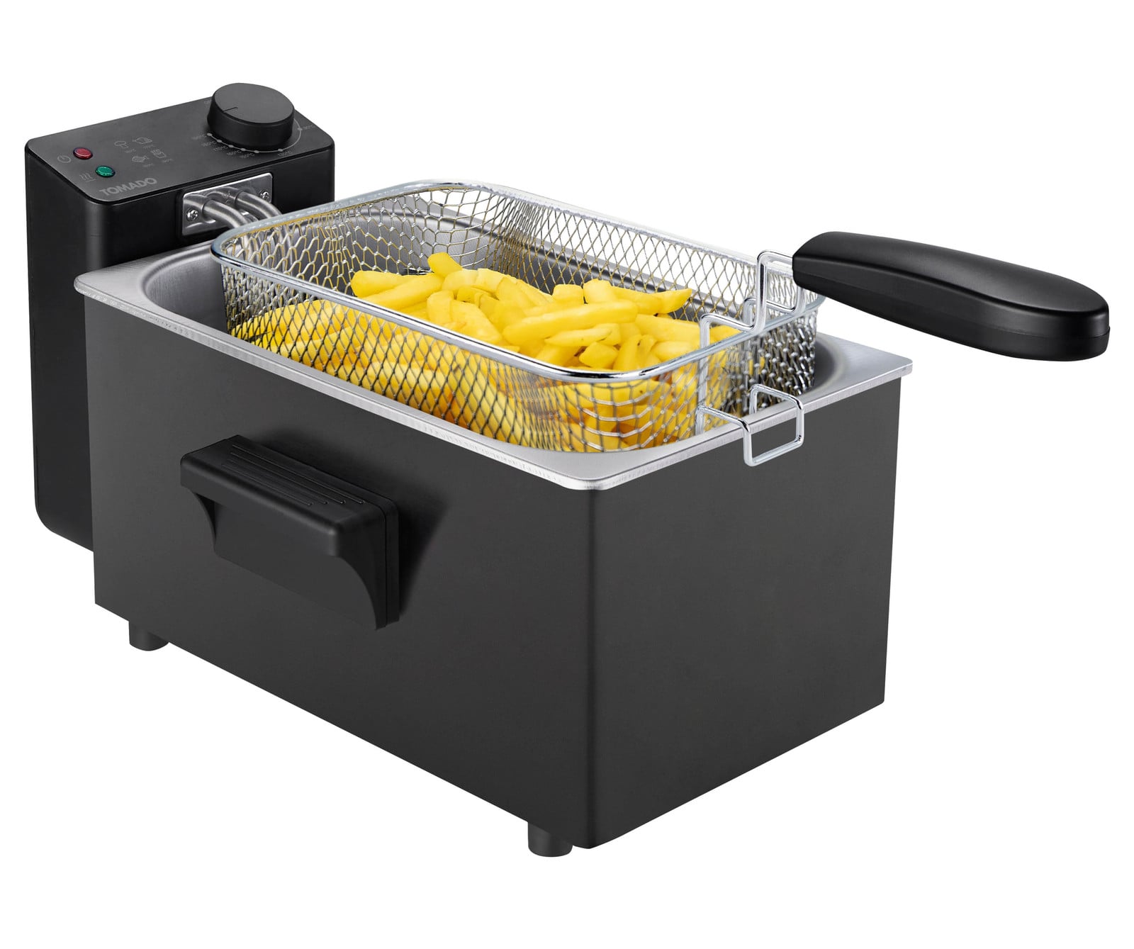 Tomado TDF3002B Frituurpan met koude zone, 3 liter, 2200 watt, Zwart
