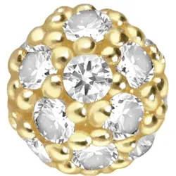 18 Karat Gold Schraubkugel MULTI-MOISSANIT