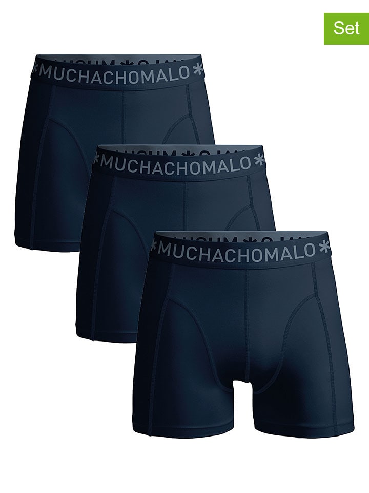Muchachomalo 3er-Set: Boxershorts in Dunkelblau - M