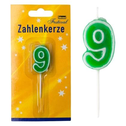 Idena Zahlenkerze "9" mit Spiess (1 Stk.) (22692191)