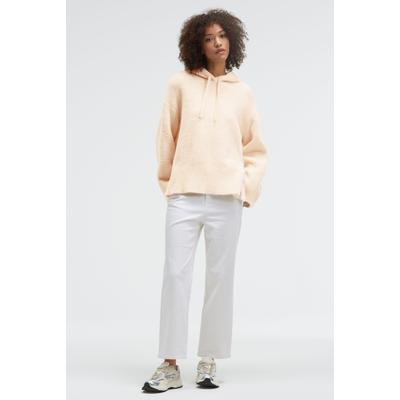Kapuzenpullover SENSES.THE LABEL, Damen, Gr. XS, beige (buttercream), Strick, Material: 100% Polyamid, unifarben, regular fit normal, Rundhals, eingesetzt Rippbündchen, Pullover Kapuzenpullover, mit Seitenschlitze