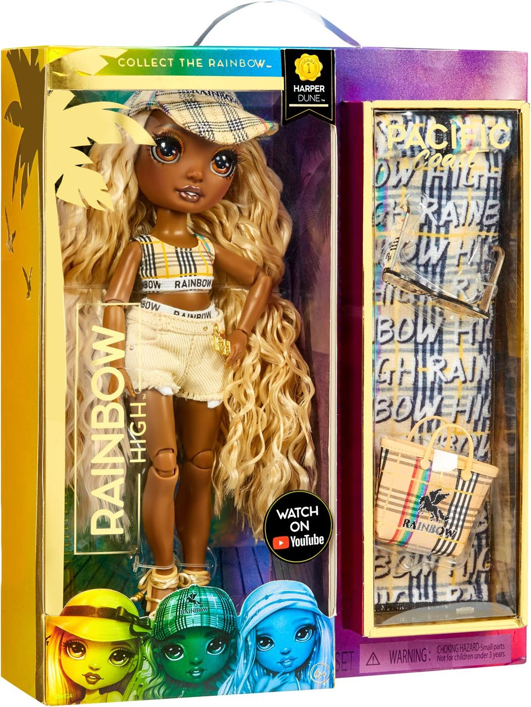 Rainbow High Pacific Coast Fashionpop Harper Dune (Zand) Modepopp voor meisjes vanaf 6 jaar