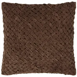 SAMTKISSEN Sofia braun 45/45 cm in Flechtoptik