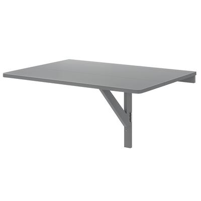 COSTWAY Wandmontierter Klapptisch 80 x 60 cm, klappbarer Wandtisch, platzsparender Wandklapptisch für Küche, Esszimmer & Arbeitszimmer, Grau