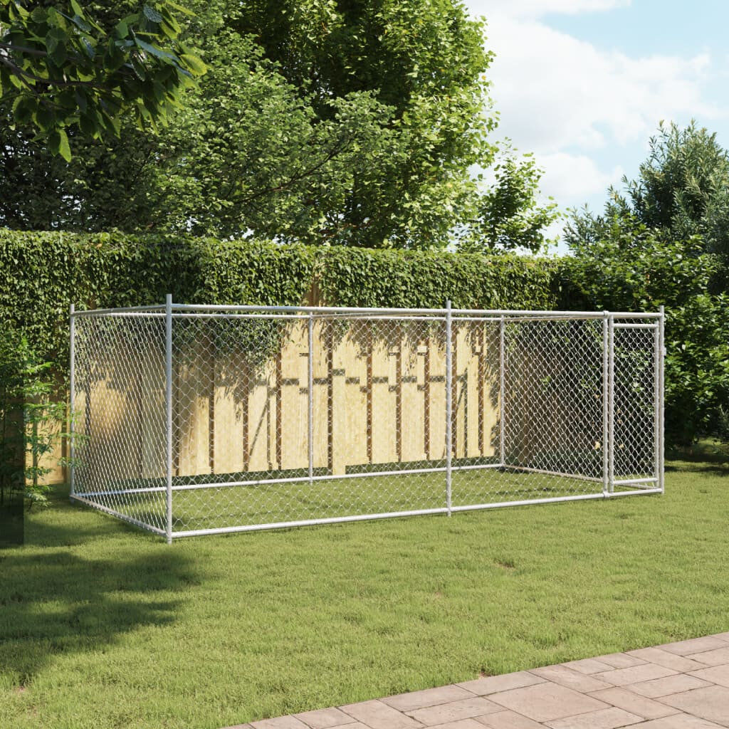 Archie & Oscar Alejandra 150cm H Steel Yard Kennel Gray 150 H x 400 W x 200 D cm