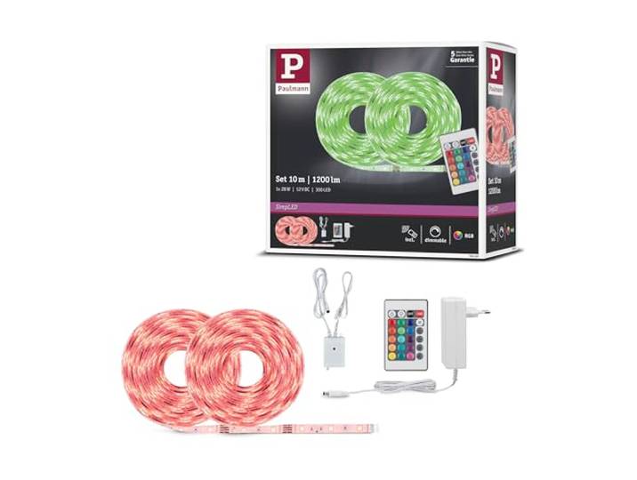 Paulmann 78980 Function SimpLED Kit ruban 10m RGB 28W 230/12V DC blanc métal plastique