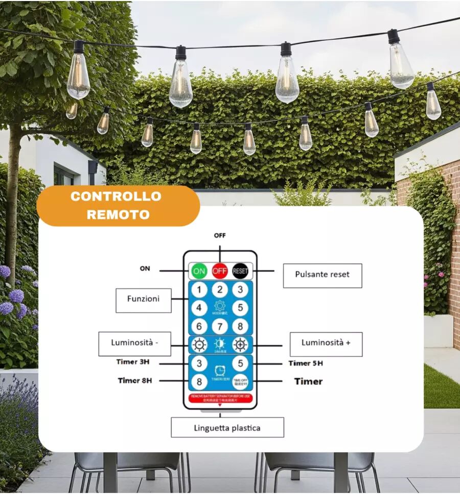 EuroGarden CATENA SOLARE 10PZ  SOSTITUIBILI