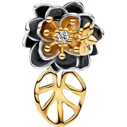 Pandora 764326C01 Charm Goldfarben Disney Prinzessin Tiana Lotusblume