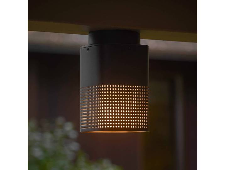 Sidara Seaside buiten-downlight, zwart, IP54, E27 Sidara, dimbaar, zwart, Aluminium, Modern, plafondlamp