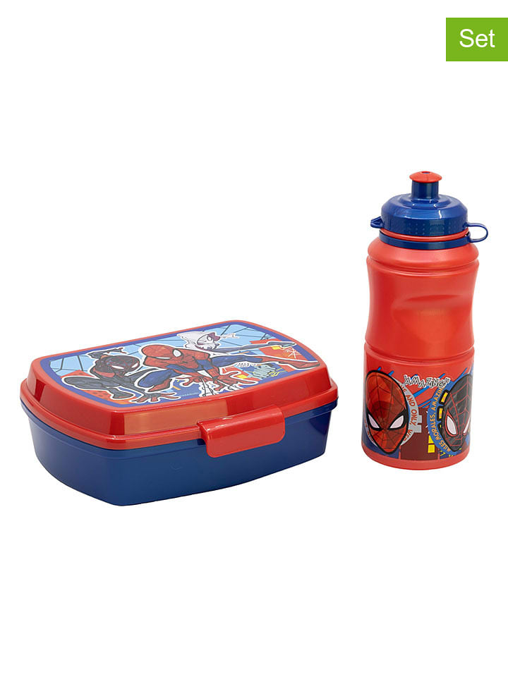 Stor 2tlg. Set: Lunchbox "Spiderman" in Blau/ Rot - onesize