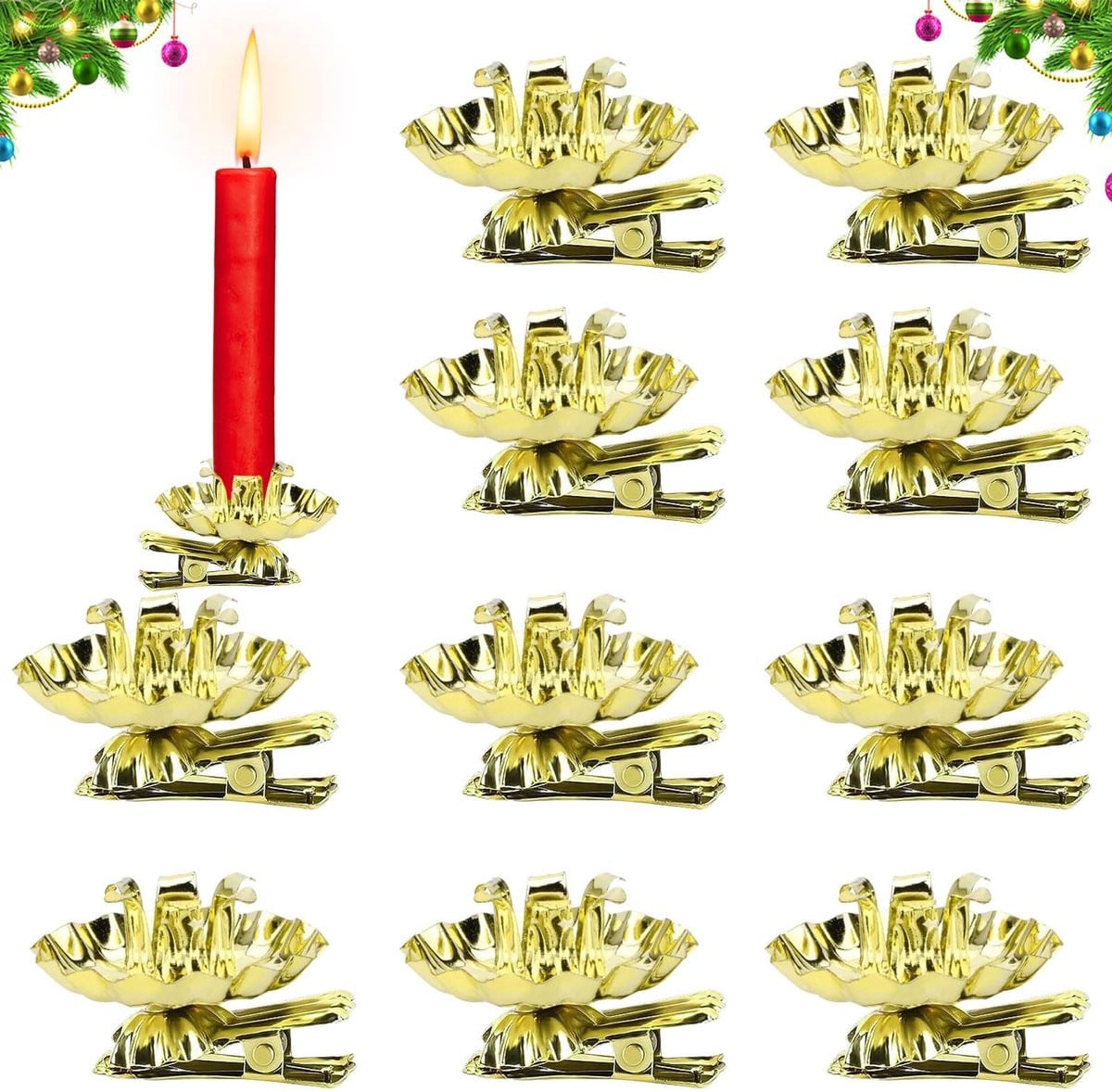 Solidchoice - Set van 10 Mini Kaarsenhouders voor Kerstdecoratie en Tealights