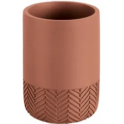 Kleine Wolke Zahnputzbecher Herringbone Terrabraun 7 x 10 x 7
