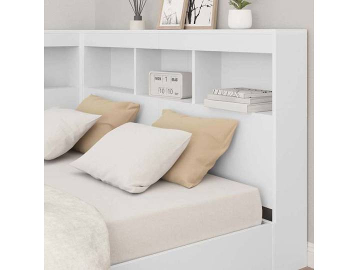 Magnifique Tête de lit de rangement Blanc Bois d'ingénierie - design polyvalent - pour maison - Blanc 39.4 kg 2026_742624