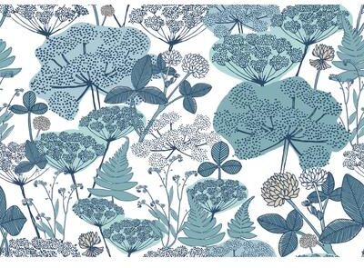 Roommates Finlayson Blue & White Niittypolku Peel and Stick Wallpaper