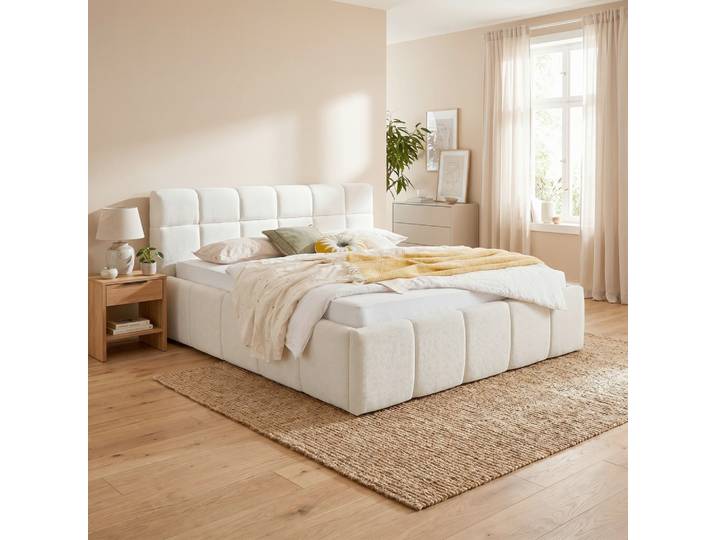 Polsterbett 160/200 cm Creme