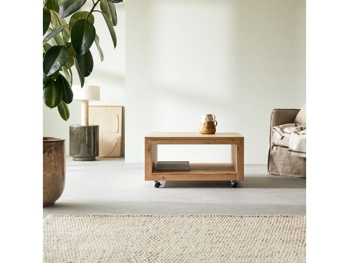 Quadratischer Couchtisch aus massivem Eichenholz Anoa - Natur - Oak