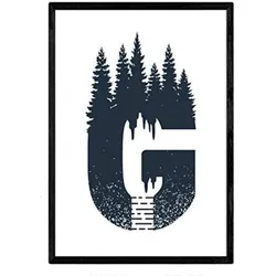 POSTER Buchstabe G Natur Berge A3 Rahmenlos