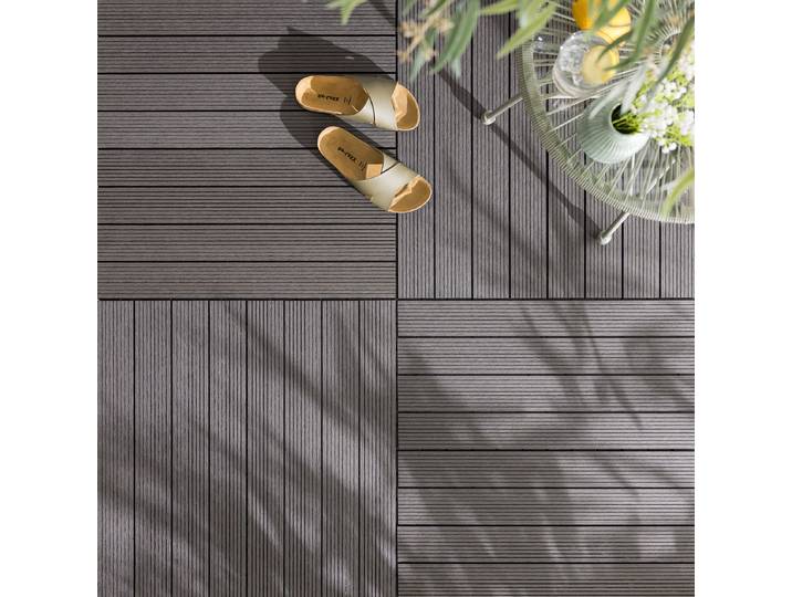 12 carreaux pour terrasse Tish 30 x 2 x 60cm Gris