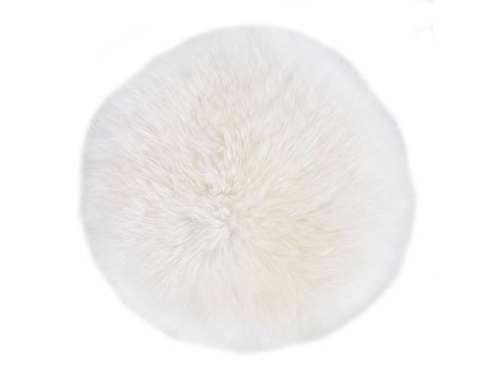 Sitzkissen Schaffell rund Weiß/Weiß Ø 34cm Schaffell