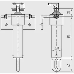 Manueller Teleskop-Spindelantrieb, 3-stufig, Einhakkurbel