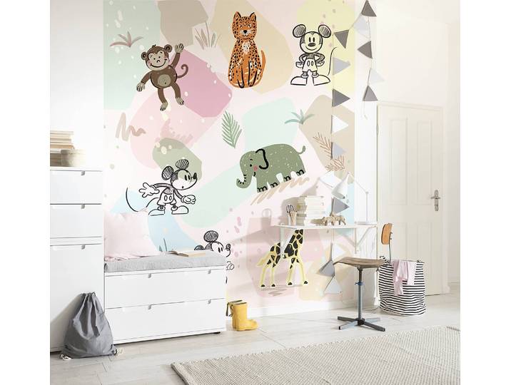 Papier peint intissé Mickey Safari 200 x 250 x 0cm Multicolore