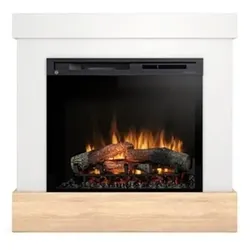 OutInFire DIRO – Freistehender elektrischer LED-Kamin, Mattweiß/Helle Eiche, 28'