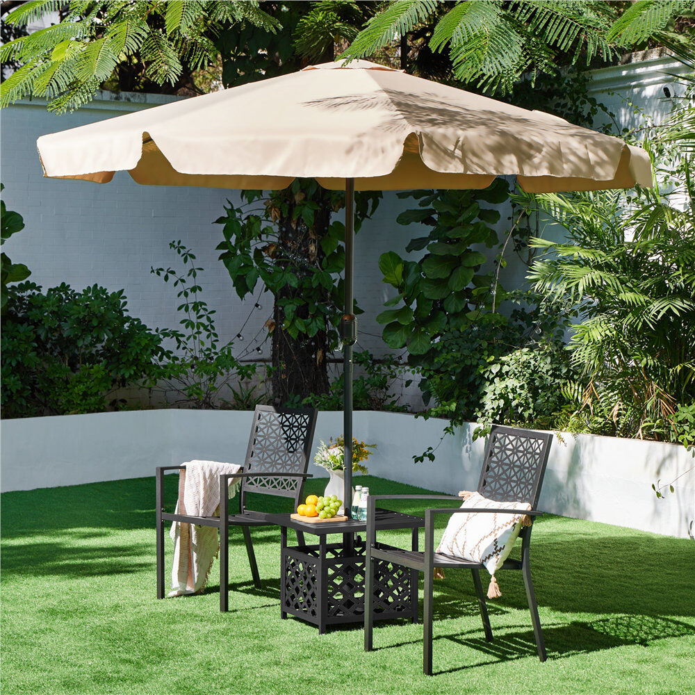 Yaheetech Stackable Outdoor Patio Dining Armchair Black 89cm H X 58cm W X 58cm D