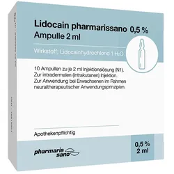 LIDOCAIN pharmarissano Ampulle 0,5% 2 ml Inj.-Lsg. 10X2 ml