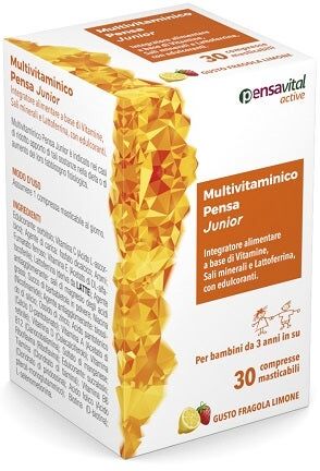 TOWA PHARMACEUTICAL SpA Multivitaminico Pensa Junior 30 Compresse - Integratore Alimentare Vitamine e Minerali con Lattoferrina