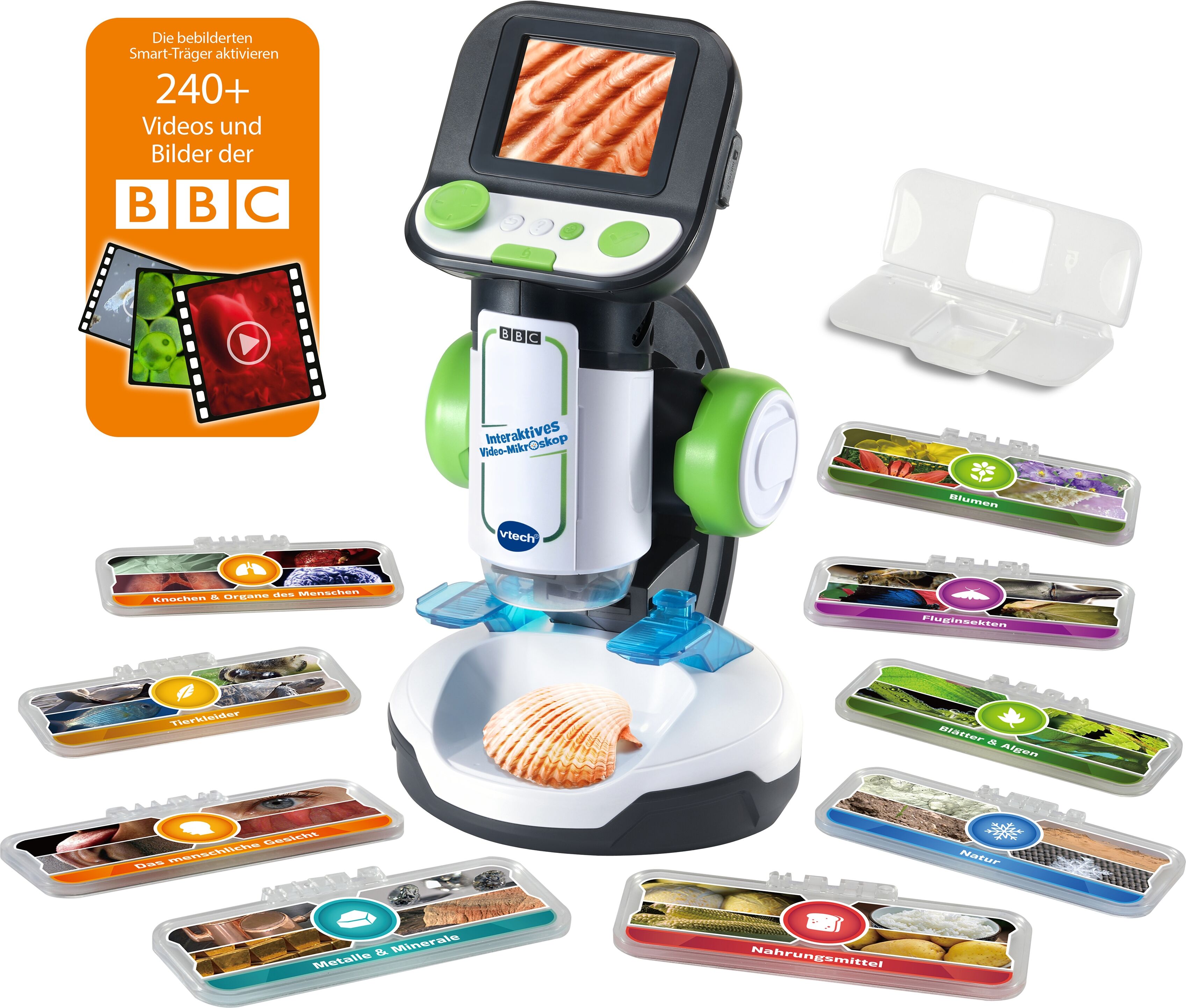 Lernspielzeug VTECH "School & Go,Interaktives Video-Mikroskop", bunt, Lernspielzeug, KinderB:12cm H:25cm L:13,5cm, Kunststoff, B:12cm H:25cm L:13,5cm