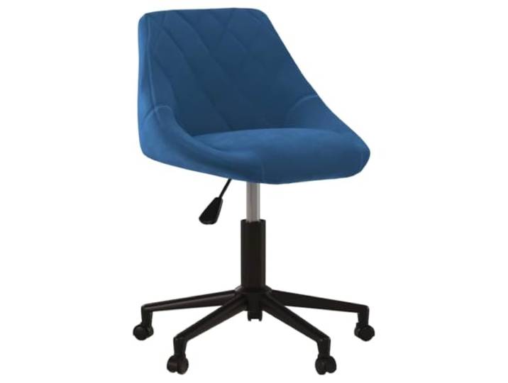 UYPTERF Esszimmerstuhl Drehbar Blau Samt Stahlgestell schwarz pulverbeschichtet, Gasdruckfeder höhenverstellbar, 360 Grad drehbar, Rollen, max. 110 kg