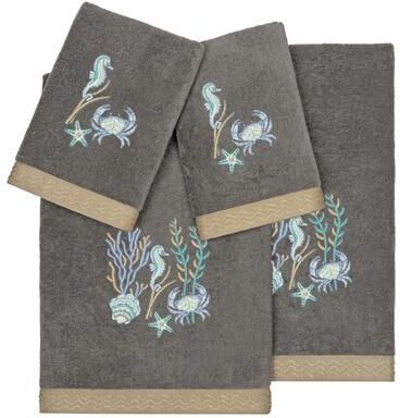 Authentic Hotel and Spa Turkish Cotton Aaron 4PC Embellished Towel Set