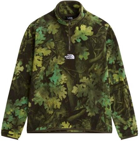 The North Face Mens Novelty Logo Glacier 1/4 Zip - Print, New Taupe Green Yosemite L