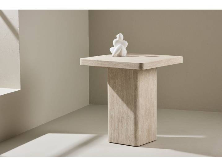 Couchtisch-Beistellhocker Nemo - mit beigem Muster - Beige - Luxusbetten24