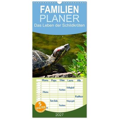 Familienplaner 2027 - Das Leben der Schildkröten mit 5 Spalten (Wandkalender, 21 x 45 cm) CALVENDO