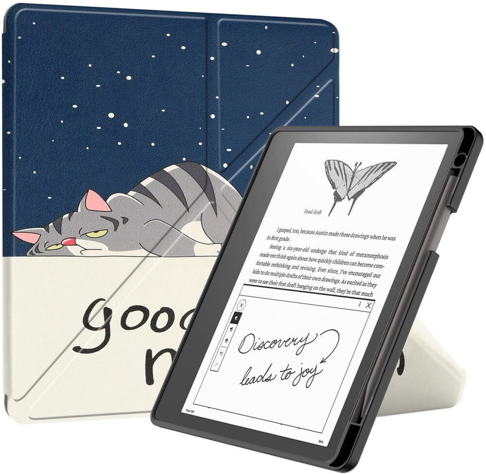 INCOVER Amazon Kindle Scribe 11th Generation (2022) Origami Læder Flip Cover m. Pen Holder - Kat