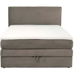 Boxspringbett Janett 140 x 200 cm Stoff Grau Taupe