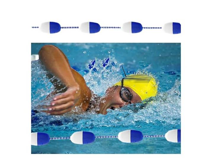 PsmpengAMZ Sicherheitswegteiler for Schwimmbäder – schwimmende Bojenleinen aus Nylon mit Haken for die Sicherheit von Wasserstraßen, Poolteilermarkierungen for Gefahrenbereiche(77ft/23.5m)