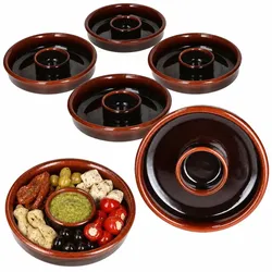 6x Juego Tapas Schale Ø 17,8 cm Olivenschale Ton-Cazuela Kernablage Dip-Schale