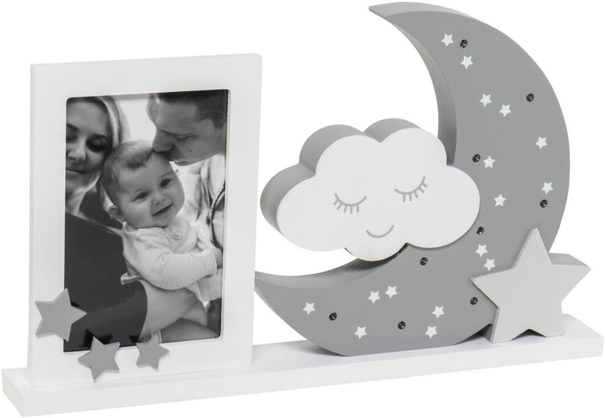 Warmgrijs Fotolijst met 9 LED Lampjes - Lichtgevend Frame - 10 x 15 cm