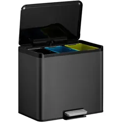 Mülltrennsystem EKO Essential Recycler 3 x 9 L schwarz inklusive Inneneimer, gedämpfter Deckel, stay open funktion