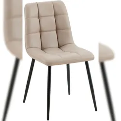 DELUKE Esszimmerstuhl FANOR - Kunstleder Taupe 45x55x84 cm | Essstühle Esszimmerstühle Küchenstühle Wohnzimmerstühle