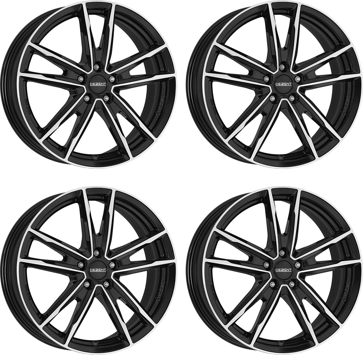 4 Dezent KF dark Felgen 7.0Jx18 5x114.3 für Renault Arkana Megane Conquest Austral Captur Clio Fluence Grand Scenic Kadjar Kangoo Koleos