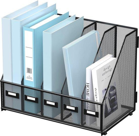 OEM Moderne Bureauorganizer met 5 vakken van metaal - Zwart
