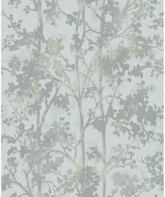 Antonina Vella Shimmering Foliage Spa & Silver Wallpaper