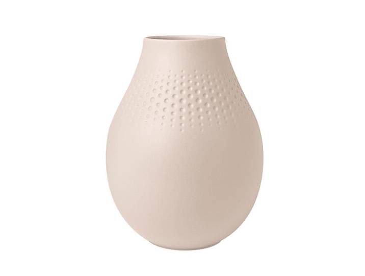 Villeroy & Boch Vase Perle Manufacture Collier Beige 20 cm, Keramik, Rund, 20 cm, Dekoration, Vasen, Keramikvasen