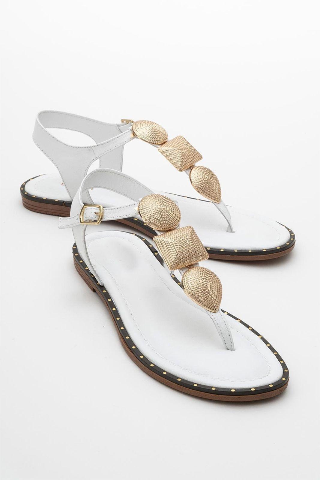 Giulia Leder Flach Sandale (Women)